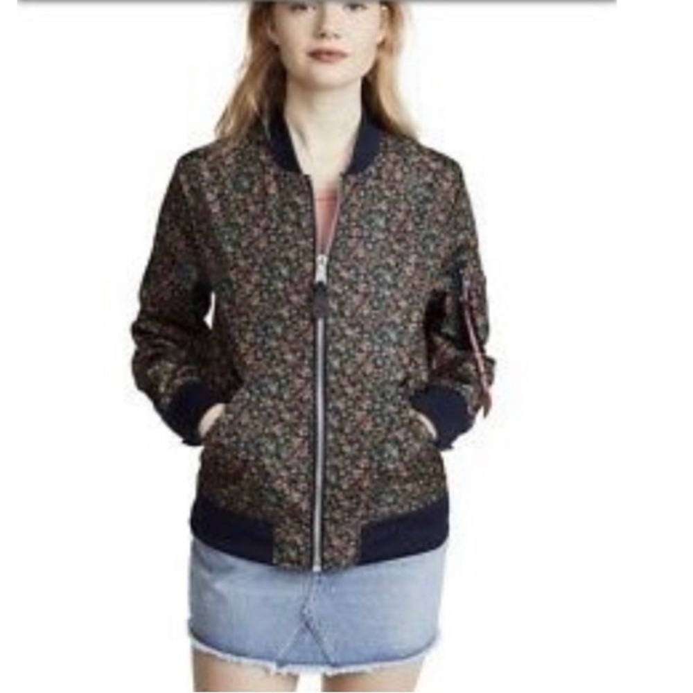 Alpha Industries reversible floral bomber jacket L
